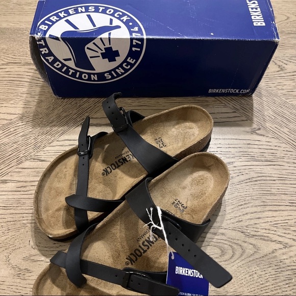 Birkenstock Unisex Mayari Dual Strap Slide Sandals, Black, Ladies 6 mens 4 - Picture 2 of 5